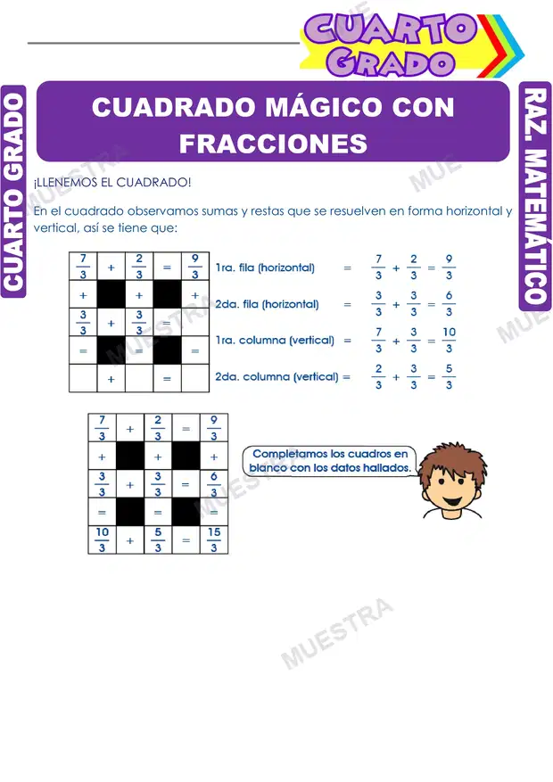 Cuadrado Mágico con Fracciones