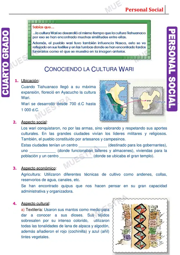 Muestra de Cultura Wari Resumen