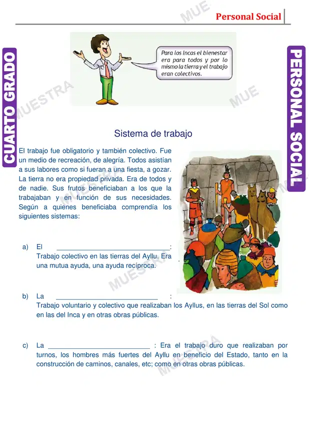 Muestra de Economía en el Tahuantinsuyo