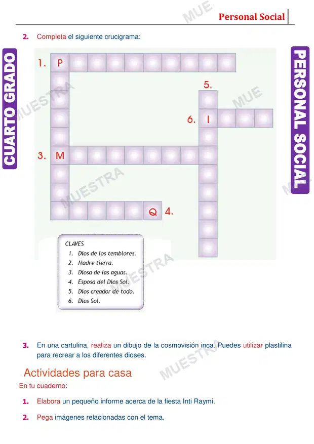 Muestra de Educación y Religión en el Tahuantinsuyo