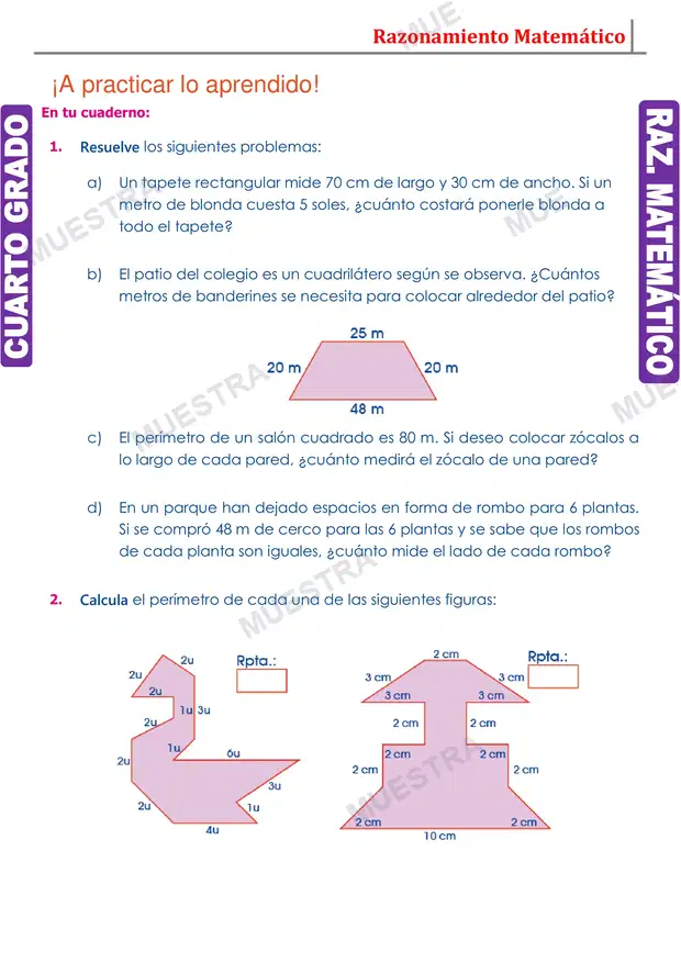 Muestra de Ejercicios con Perímetros