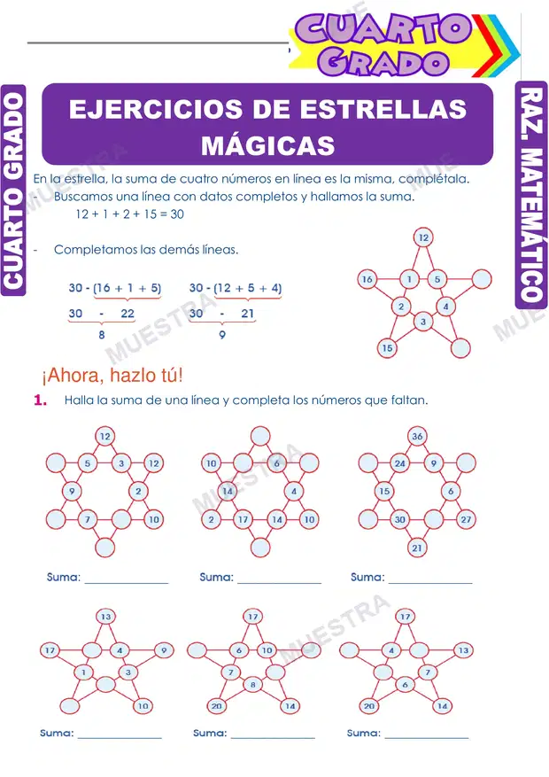 Ejercicios de Estrellas Mágicas