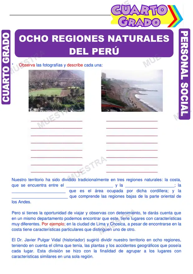 Ocho Regiones Naturales del Perú
