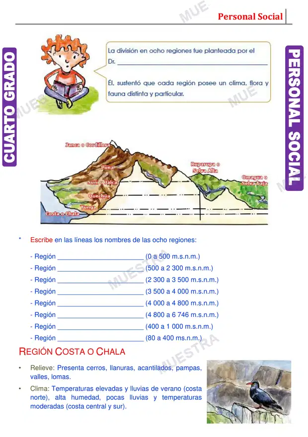 Muestra de Ocho Regiones Naturales del Perú
