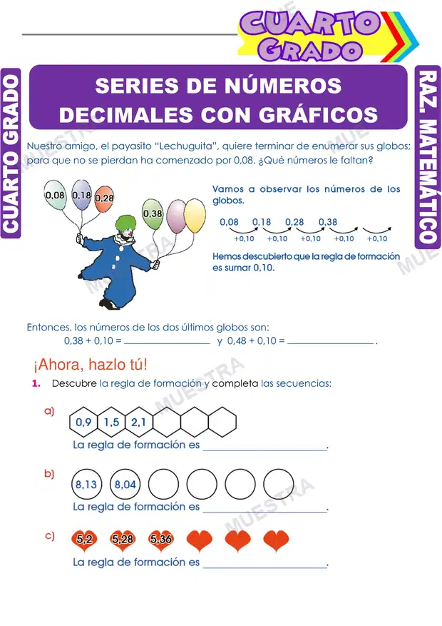 Series de Números Decimales con Gráficos