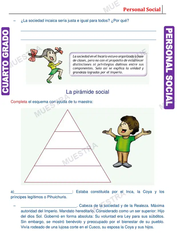 Muestra de Sociedad en el Tahuantinsuyo