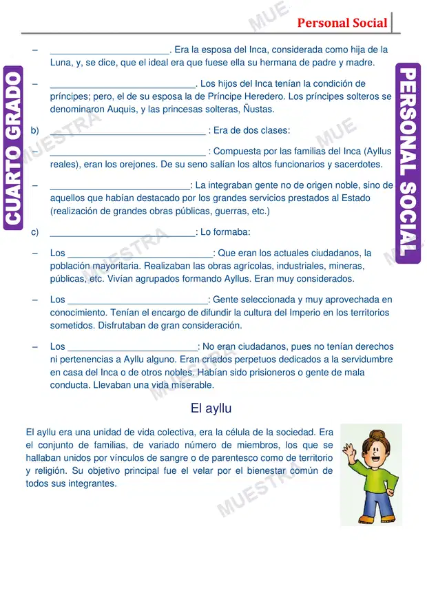 Muestra de Sociedad en el Tahuantinsuyo