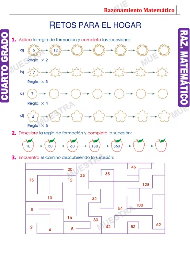 Muestra de Sucesiones con Multiplicación