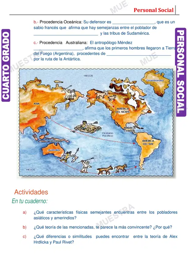 Muestra de Teorías Sobre el Poblamiento de América