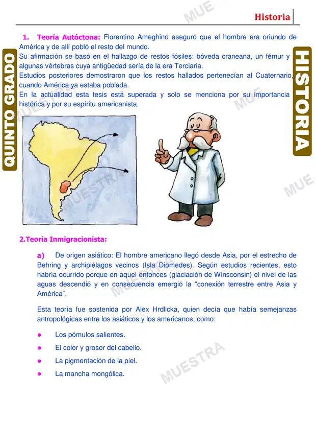Muestra de Poblamiento de América Teorias