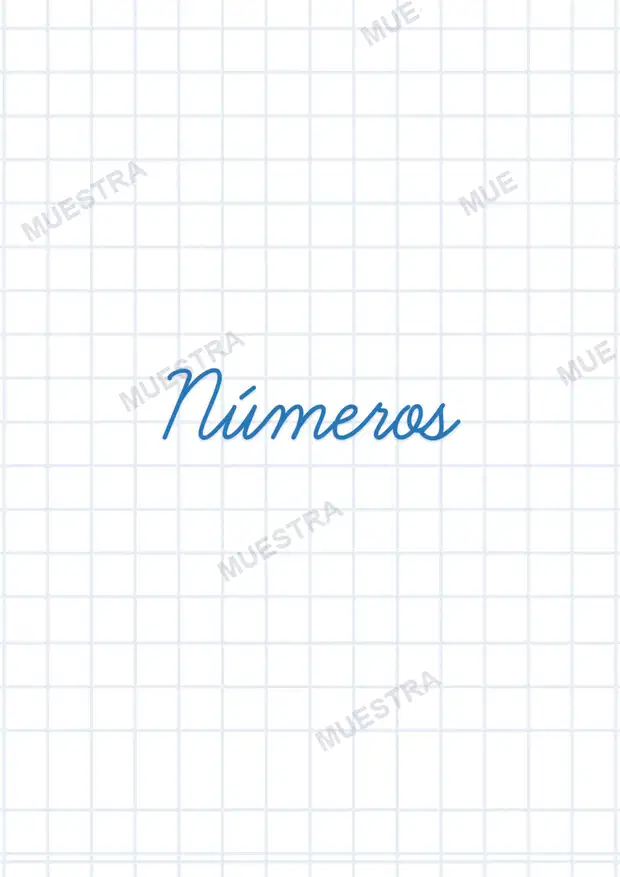 Muestra de Números en Letra Cursiva