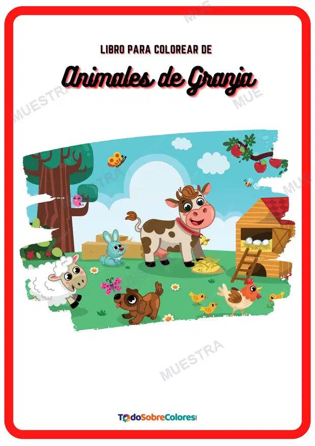 Libro para Colorear de Animales de Granja