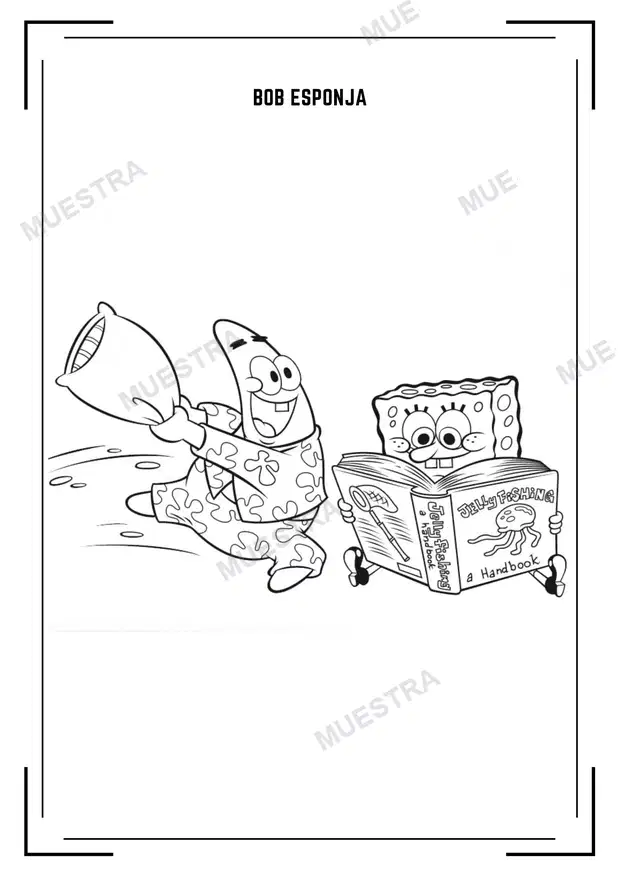 Muestra de Libro para Colorear de Bob Esponja