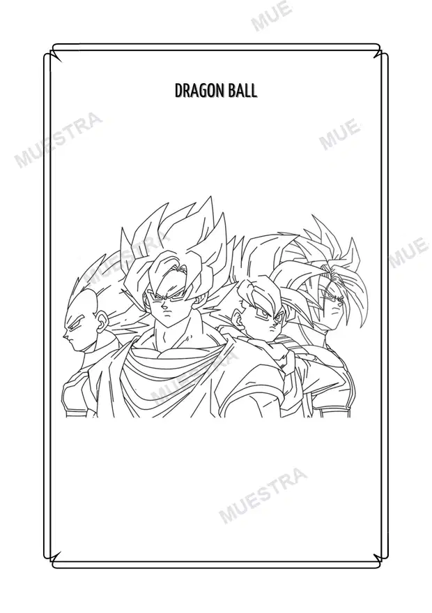 Muestra de Libro para Colorear de Dragon Ball