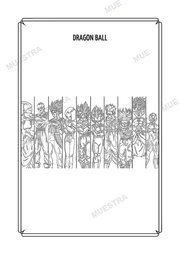 Muestra de Libro para Colorear de Dragon Ball