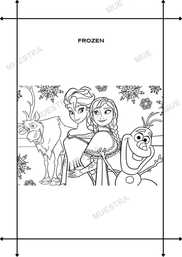 Muestra de Libro para Colorear de Frozen