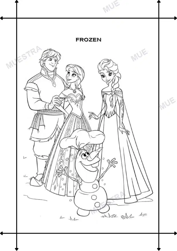 Muestra de Libro para Colorear de Frozen
