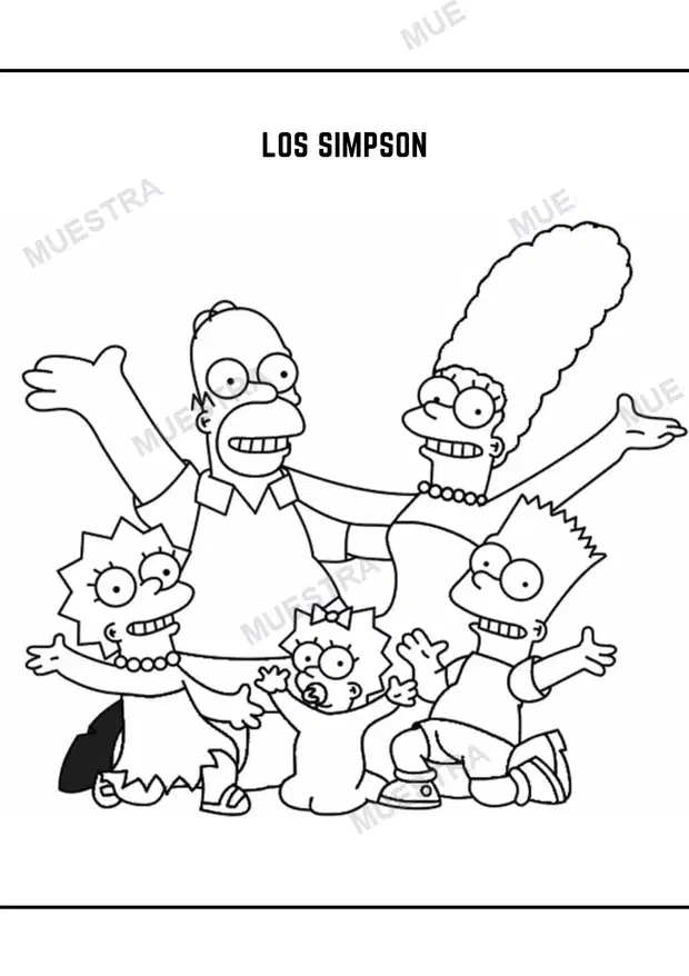 Muestra de Libro para Colorear de los Simpson
