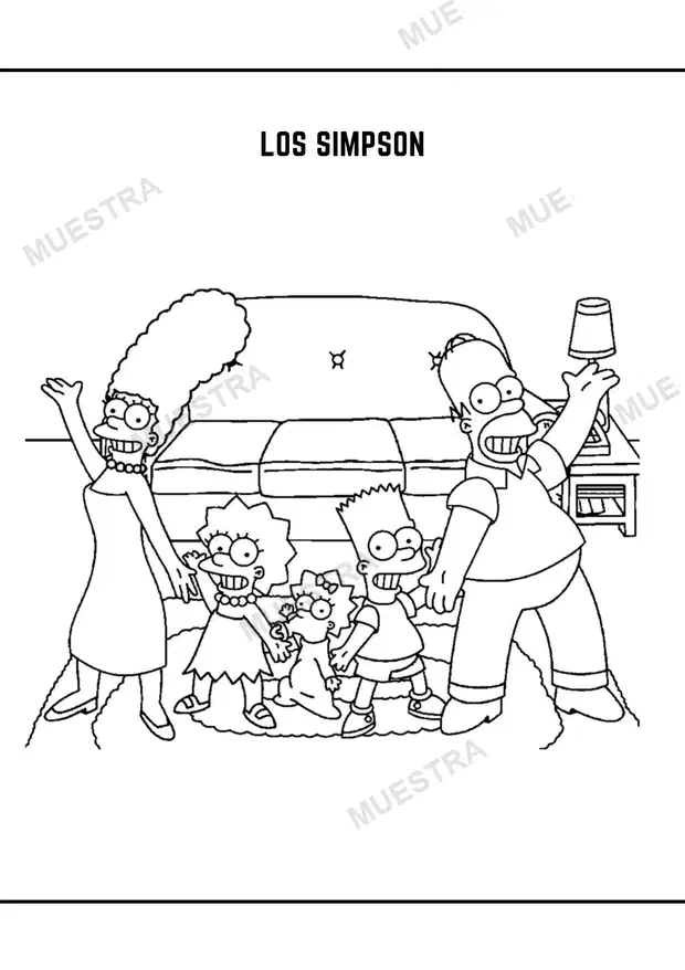 Muestra de Libro para Colorear de los Simpson