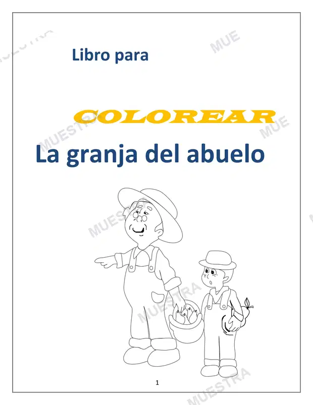 Libro para Colorear la Granja del Abuelo, la Alacena para Niños y Jóvenes
