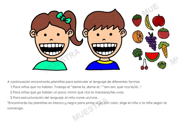El Niño y la Niña Come (plantillas)