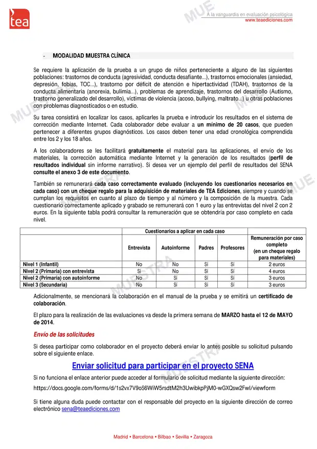 Muestra de Hoja de informacion sobre el proyecto SENA