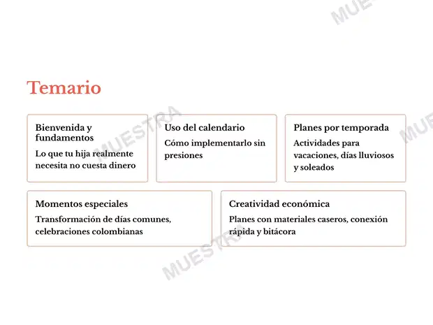 Muestra de Adiós al Aburrimiento - 52 Planes Mágicos y Económicos