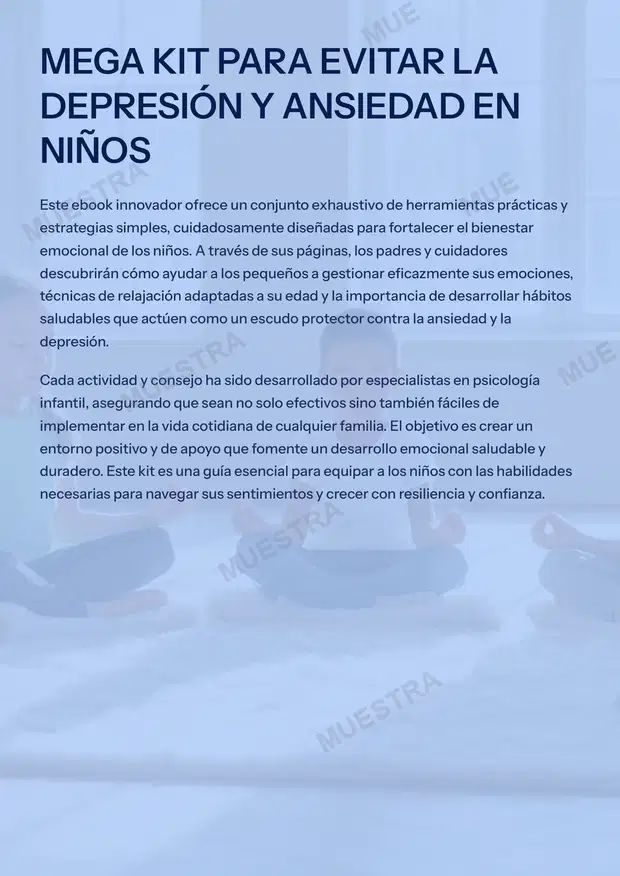 Muestra de Evita la Depresión y Ansiedad en Niños