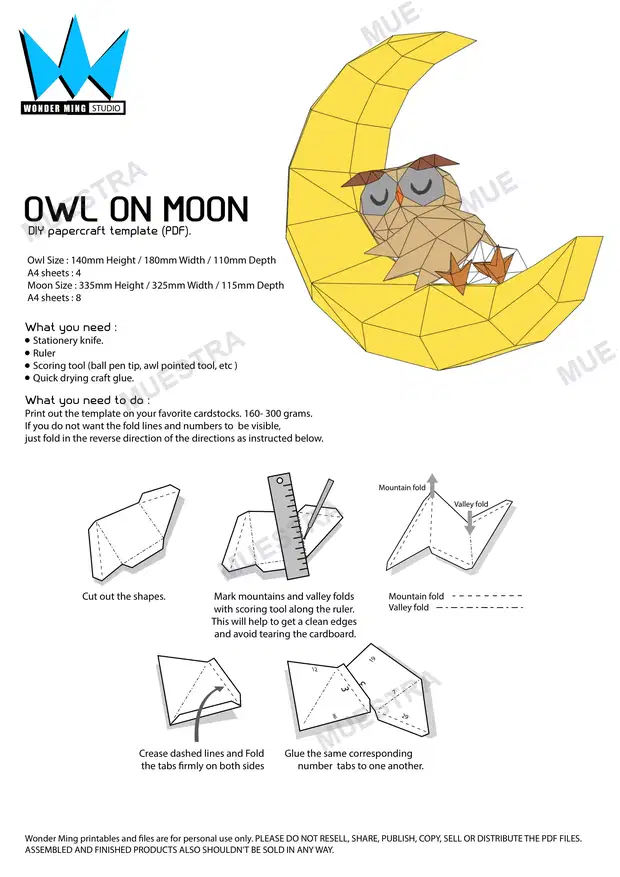 Buho en Luna Instucciones