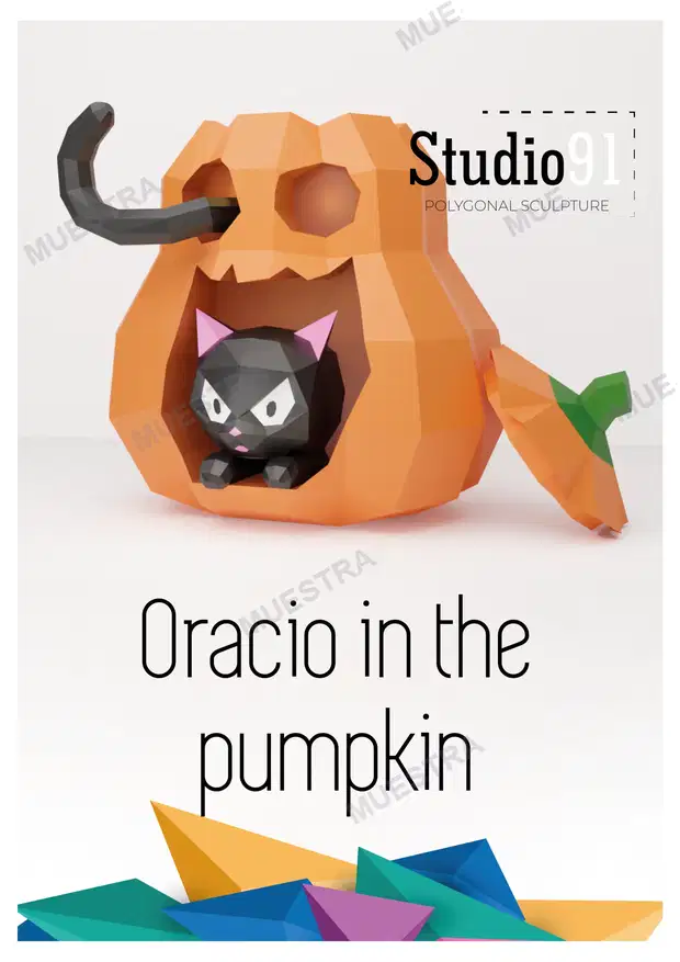 calabaza con gato