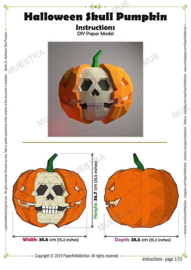 CALABAZA CRANEO GRANDE INSTRUCTIVO