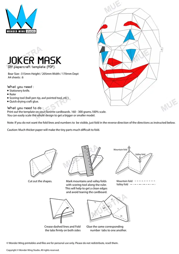 Joker Mask Instruction