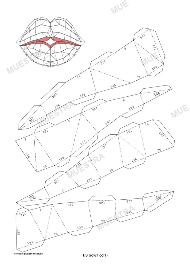 Labios beso PaperCraft