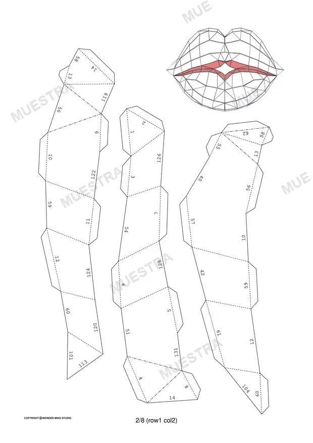 Muestra de Labios beso PaperCraft