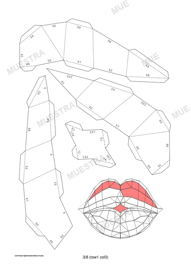 Muestra de Labios beso PaperCraft