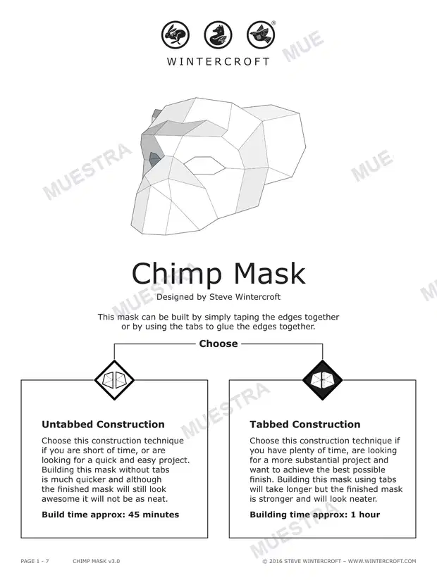 Máscara Chimpancé (Wintercroft WC70)