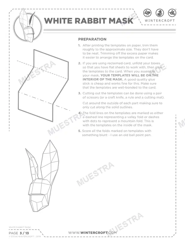 Muestra de Máscara Conejo Blanco (Wintercroft WC105)