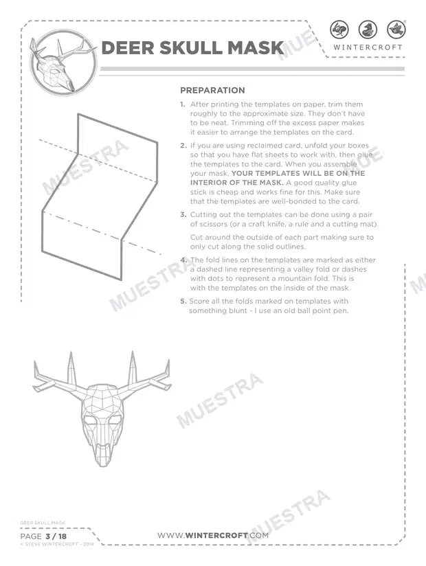 Muestra de Máscara Cráneo de Ciervo (Wintercroft WC110)