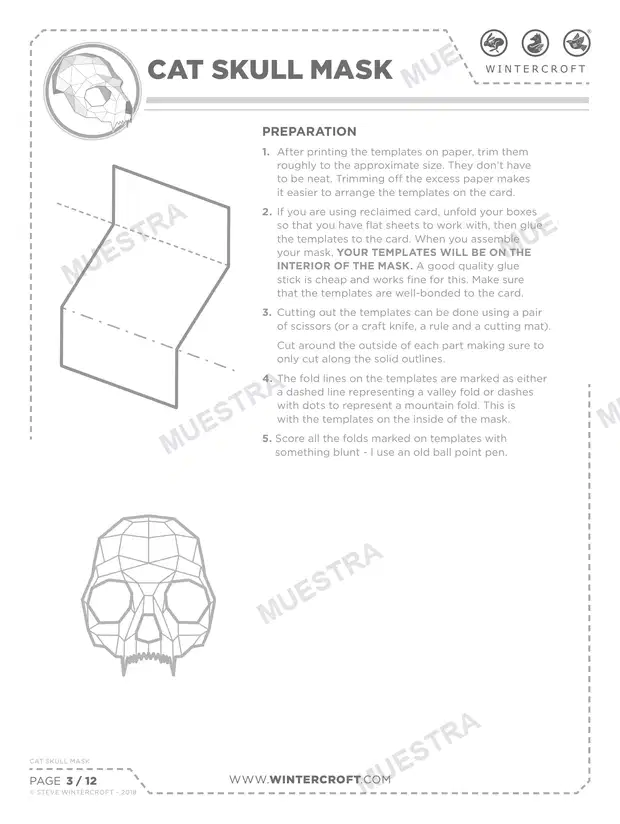Muestra de Máscara Cráneo de Gato (Wintercroft WC112)