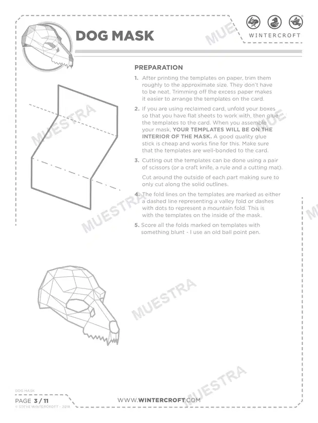 Muestra de Máscara Cráneo de Perro (Wintercroft WC121)