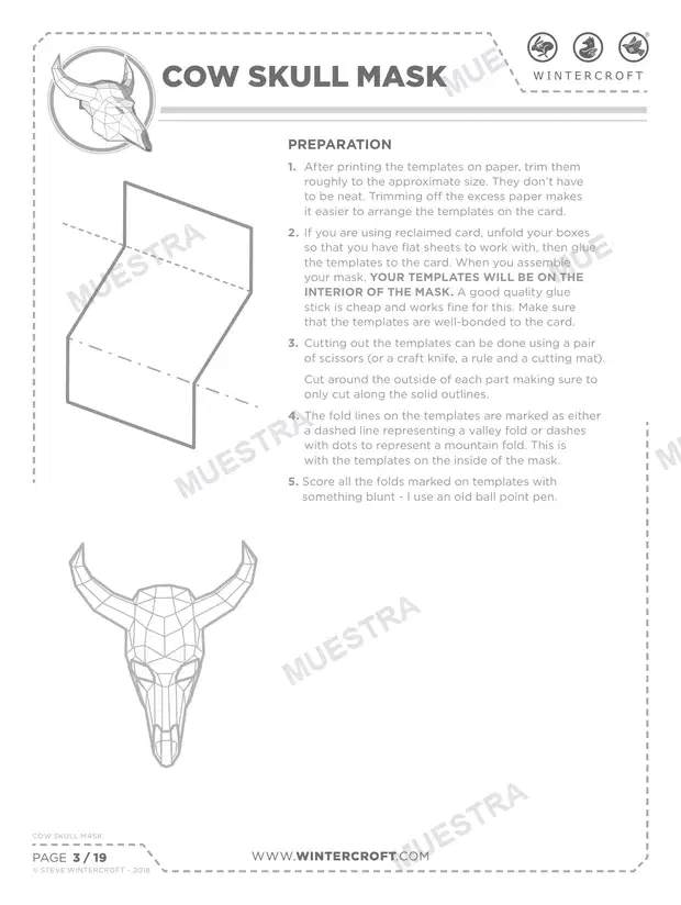 Muestra de Máscara Cráneo de Vaca (Wintercroft WC111)