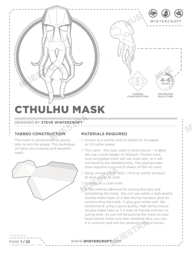 Máscara Cthulhu (Wintercroft WC97)