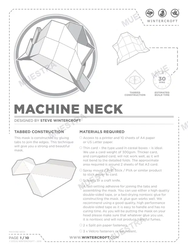 Máscara Cuello Máquina (Wintercroft WC117)