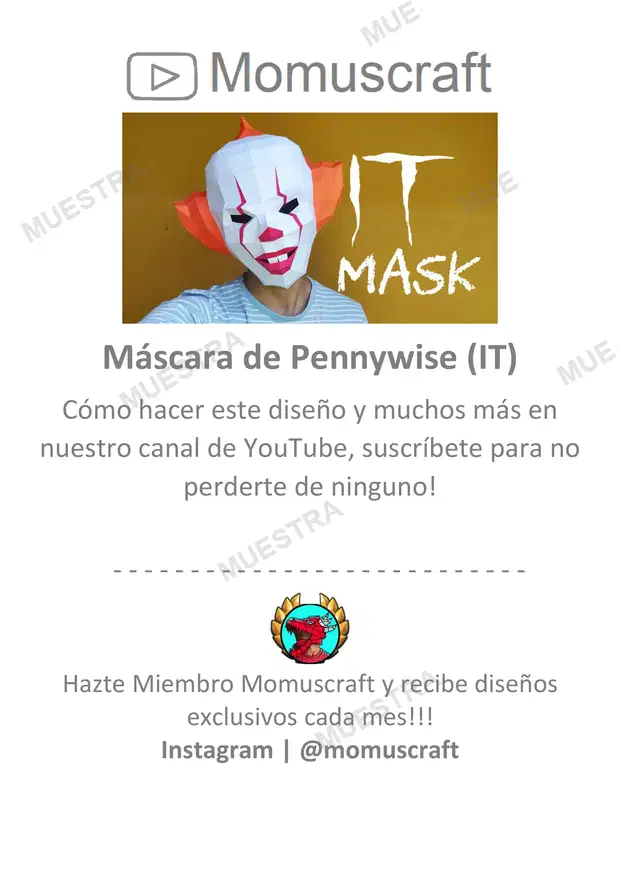 Máscara de Pennywise - Suscriptores