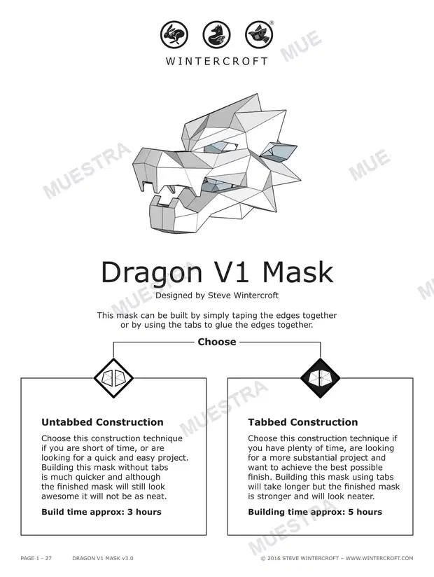 Máscara Dragón V1 (Wintercroft WC33)