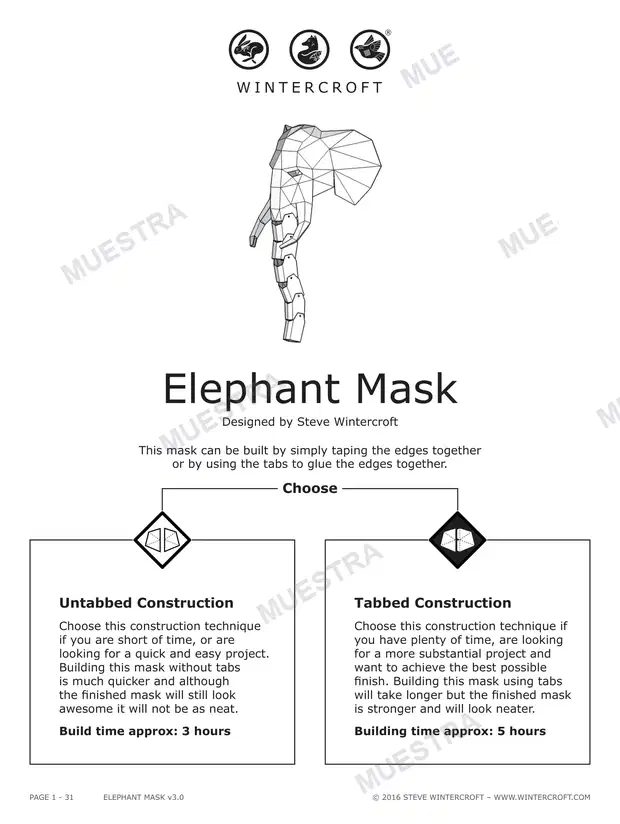 Máscara Elefante (Wintercroft WC35)
