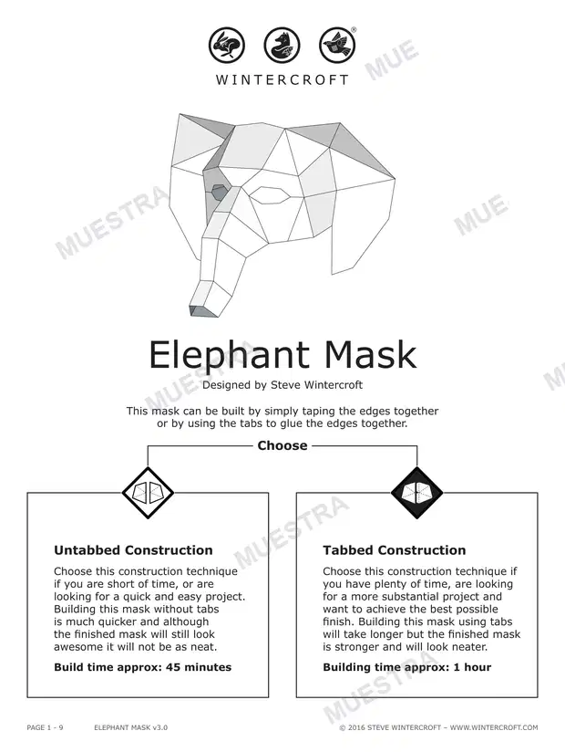 Máscara Elefante (Wintercroft WC71)