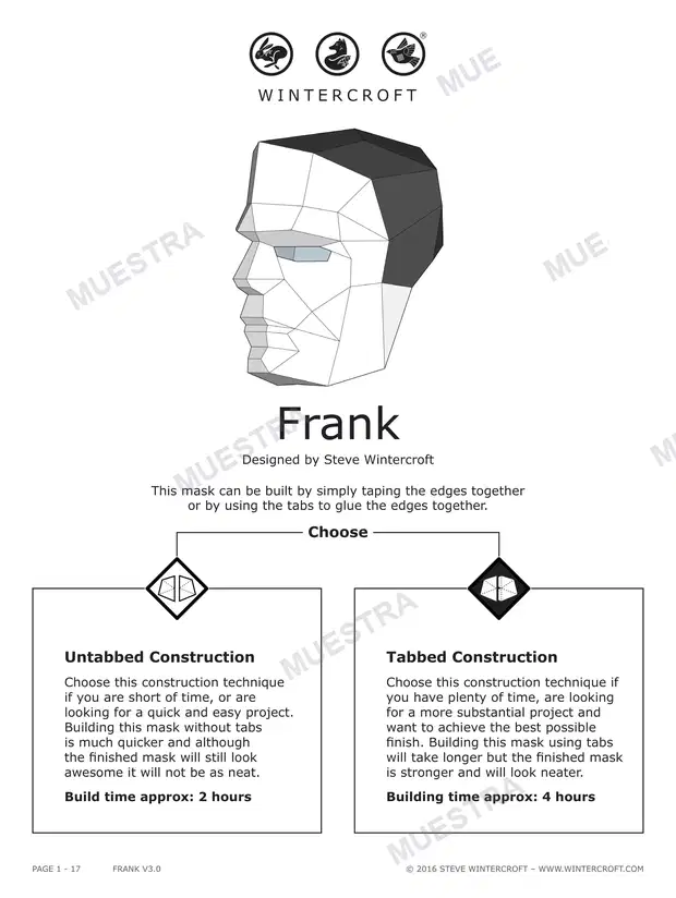 Máscara Frankenstein (Wintercroft WC74)