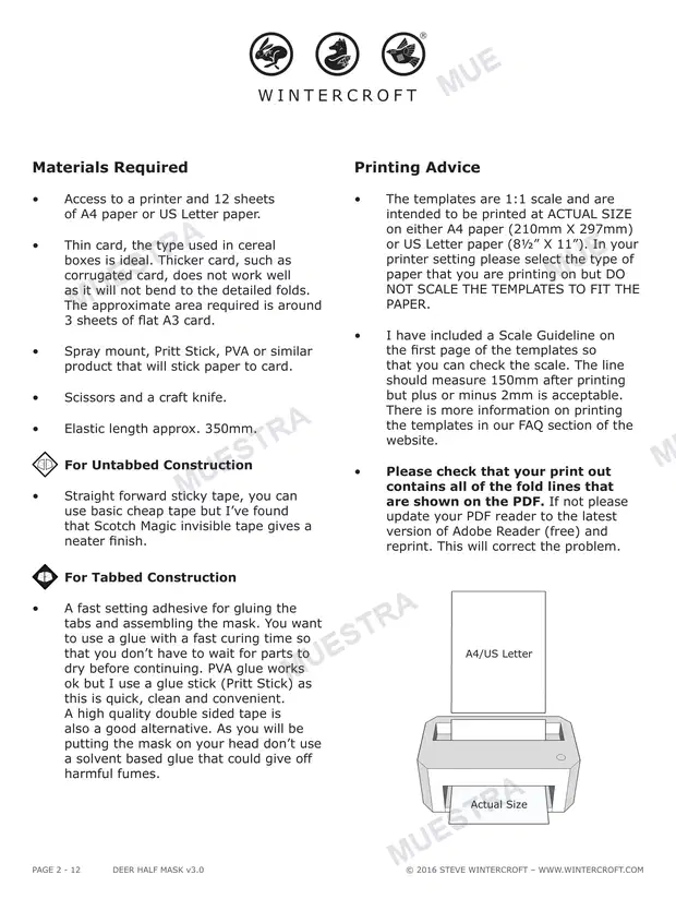 Muestra de Máscara Medio Ciervo (Wintercroft WC25)