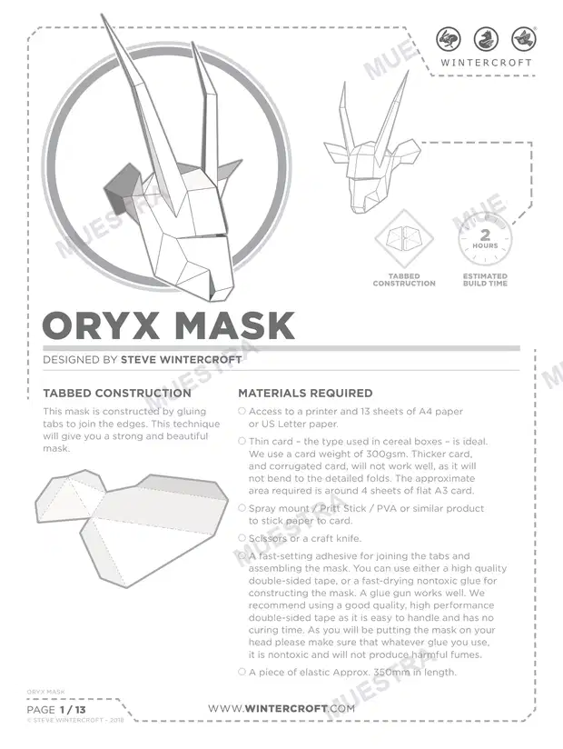 Máscara Órix (Wintercroft WC107)